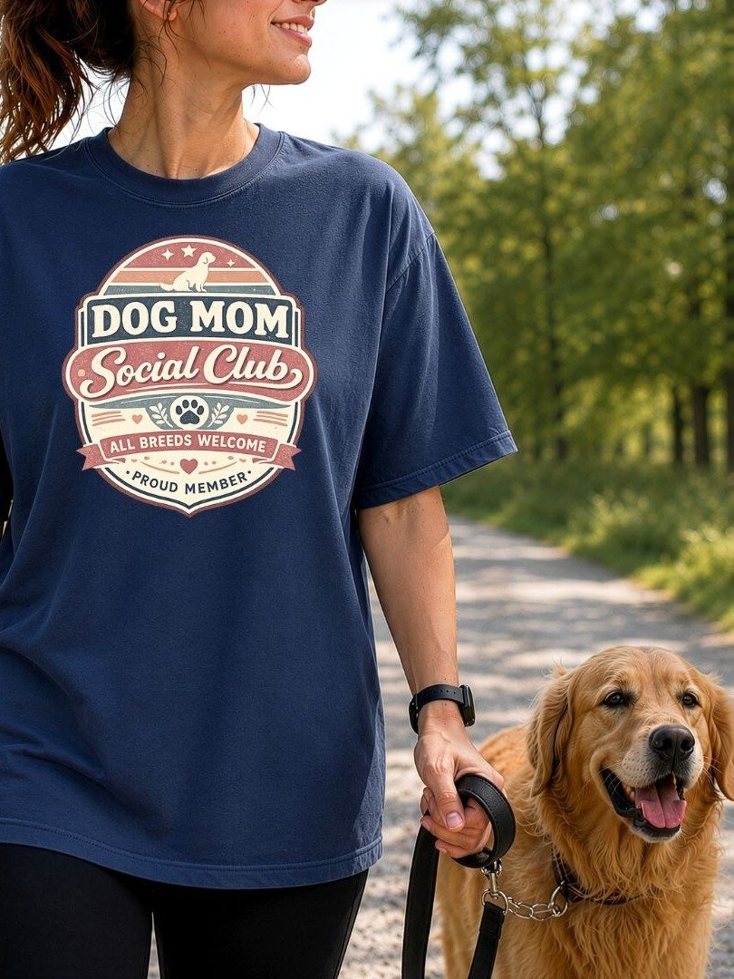 Dog Mom Social Club T-Shirt – Retro Dog Lover Tee product image (1)