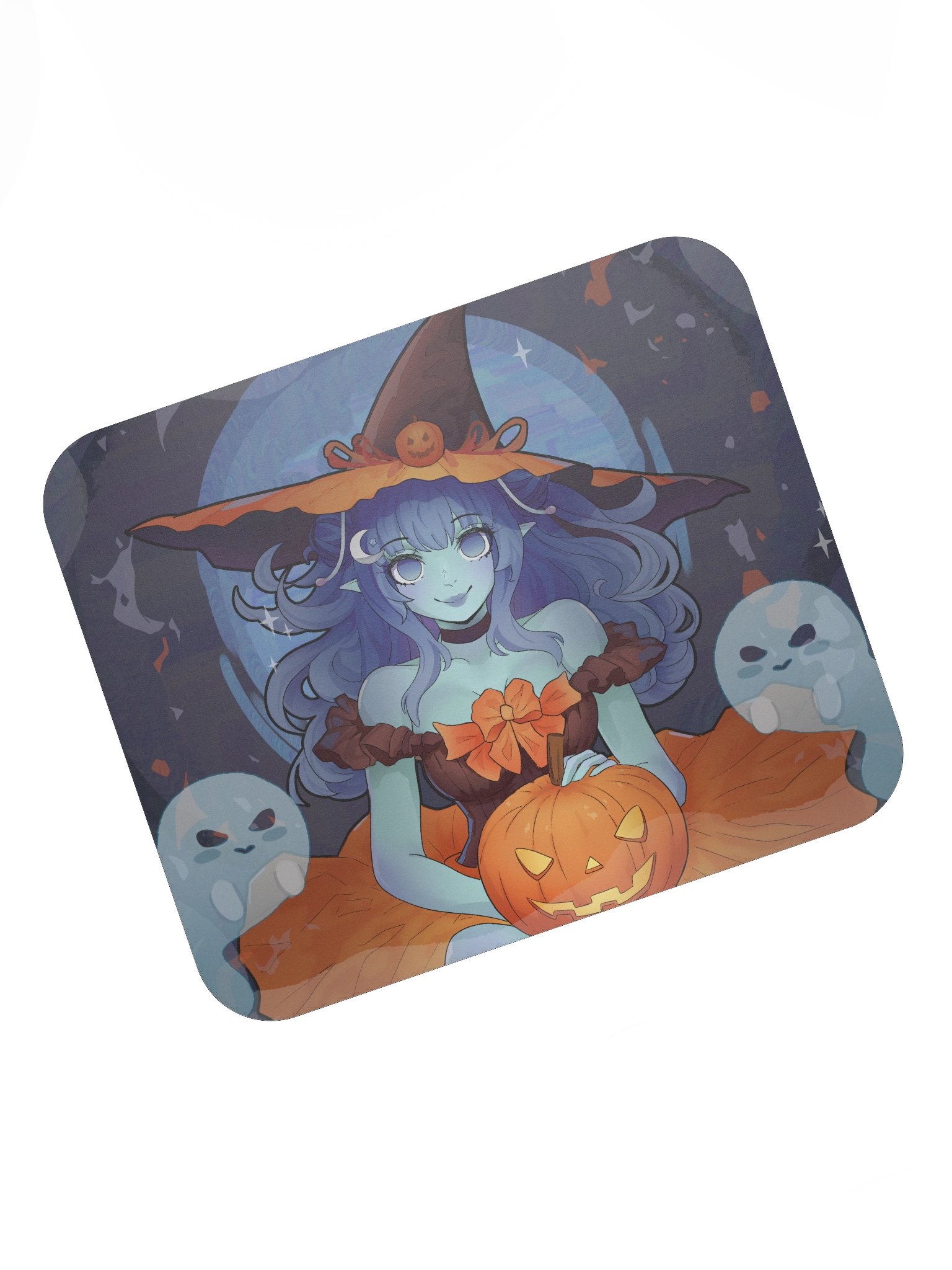 Starry Pumpkin Witch Standard Flat Mouse Pad product image (7)