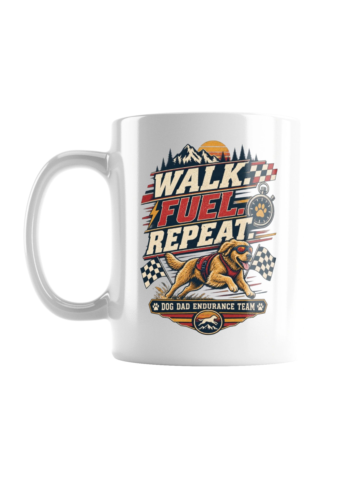 Walk Fuel Repeat Mug | Dog Dad Endurance Team Coffee Mug product image (1)