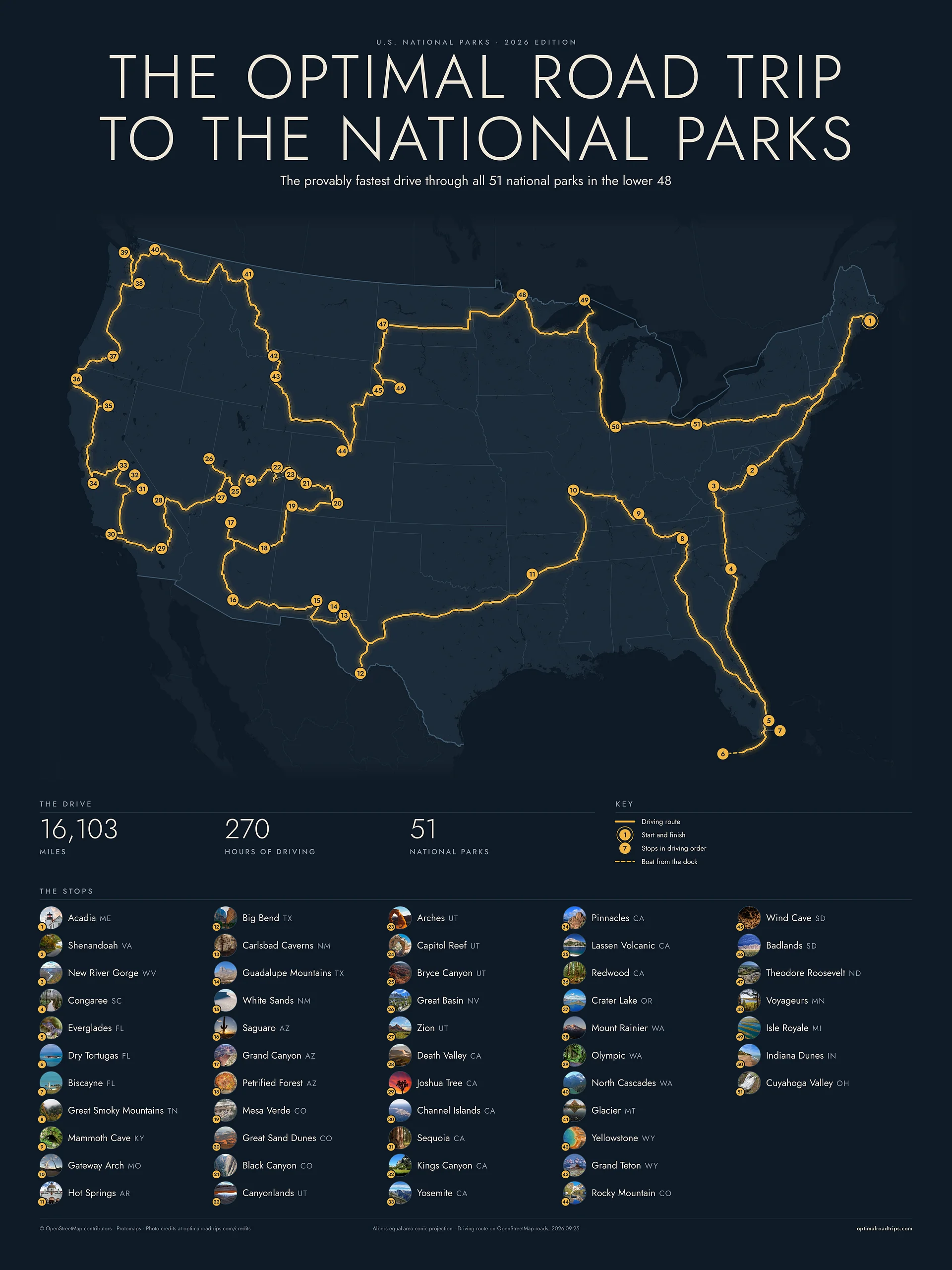 U.S. National Parks 2026, Midnight, 18 x 24 in, matte poster product image (1)