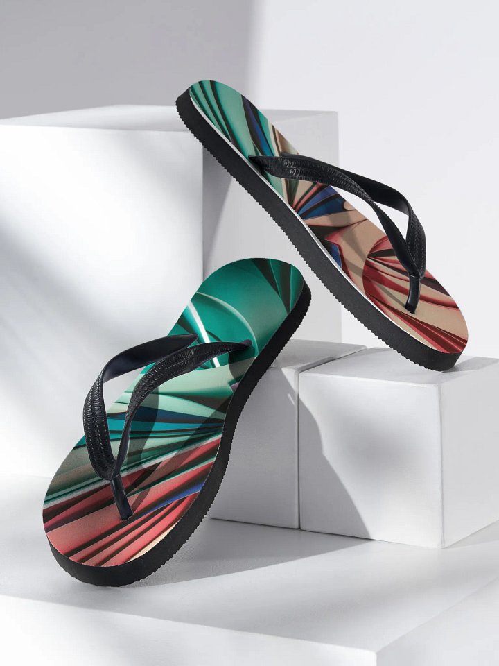 Complete Your Summer Look with Graphic Grove's Vibrant Abstract Flip Flops | Unisex, Comfortable, Sizes S-L product image (2)
