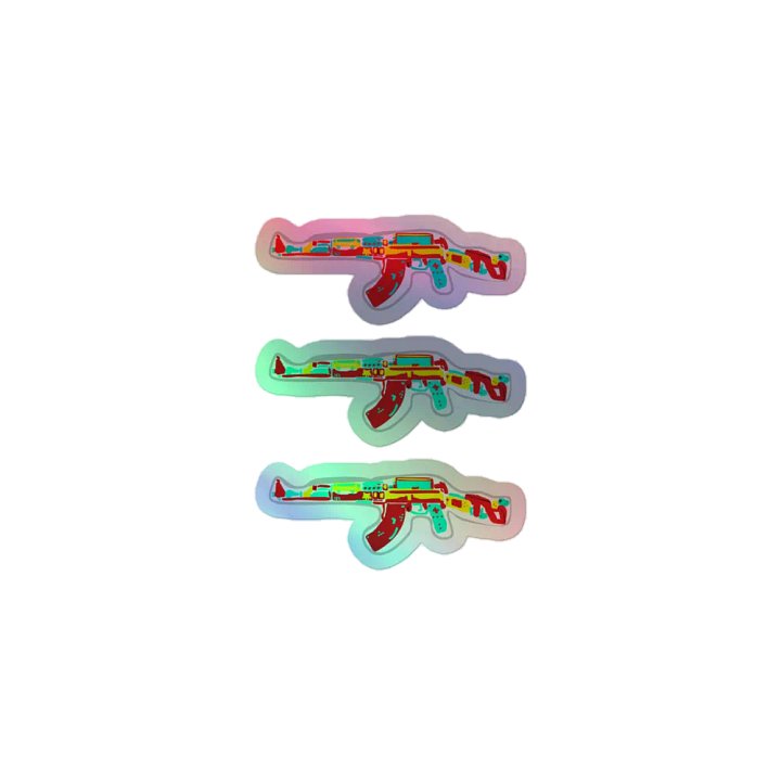 farmertrue AK47 Drawn Sticker Holographic product image (1)