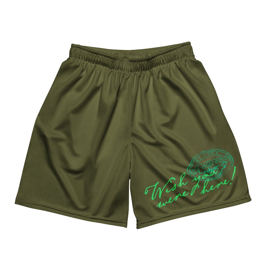 L'Agence Wish You Were Here! Mesh Shorts Green product image (2)