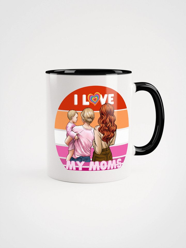 Cute I Love My Moms Queer Parent Design Ceramic Mug with Color product image (3)