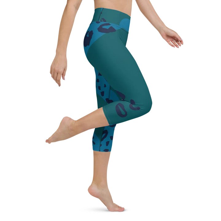 Teal Leopard Yoga Capri Leggings product image (1)