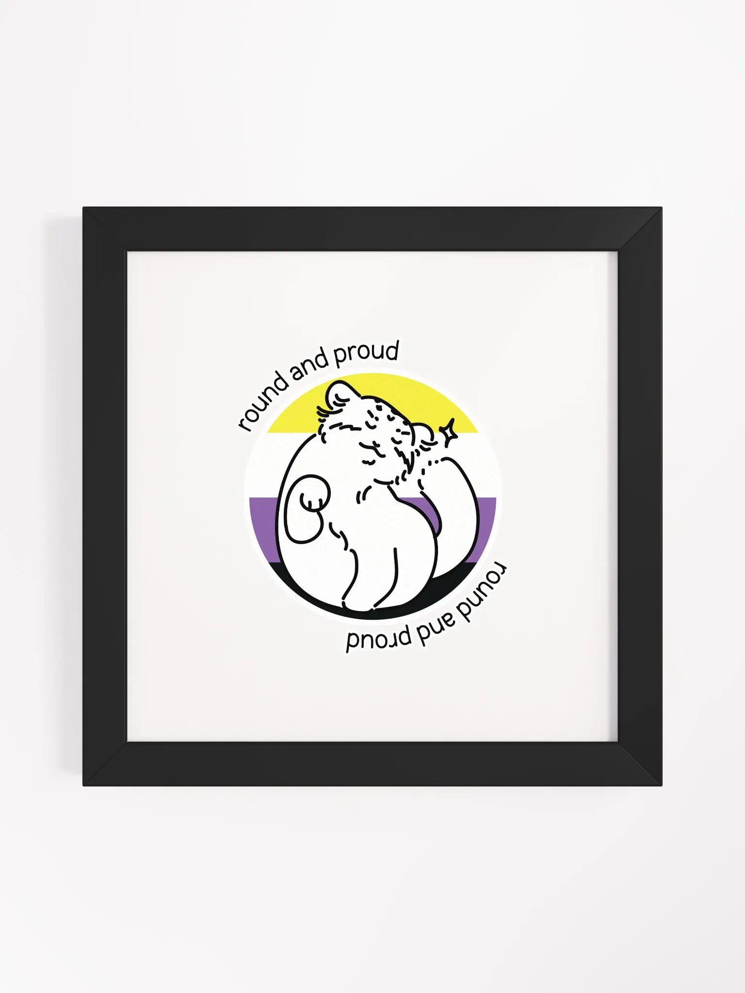 Round and Proud Manul Nonbinary Version - Framed Print product image (2)
