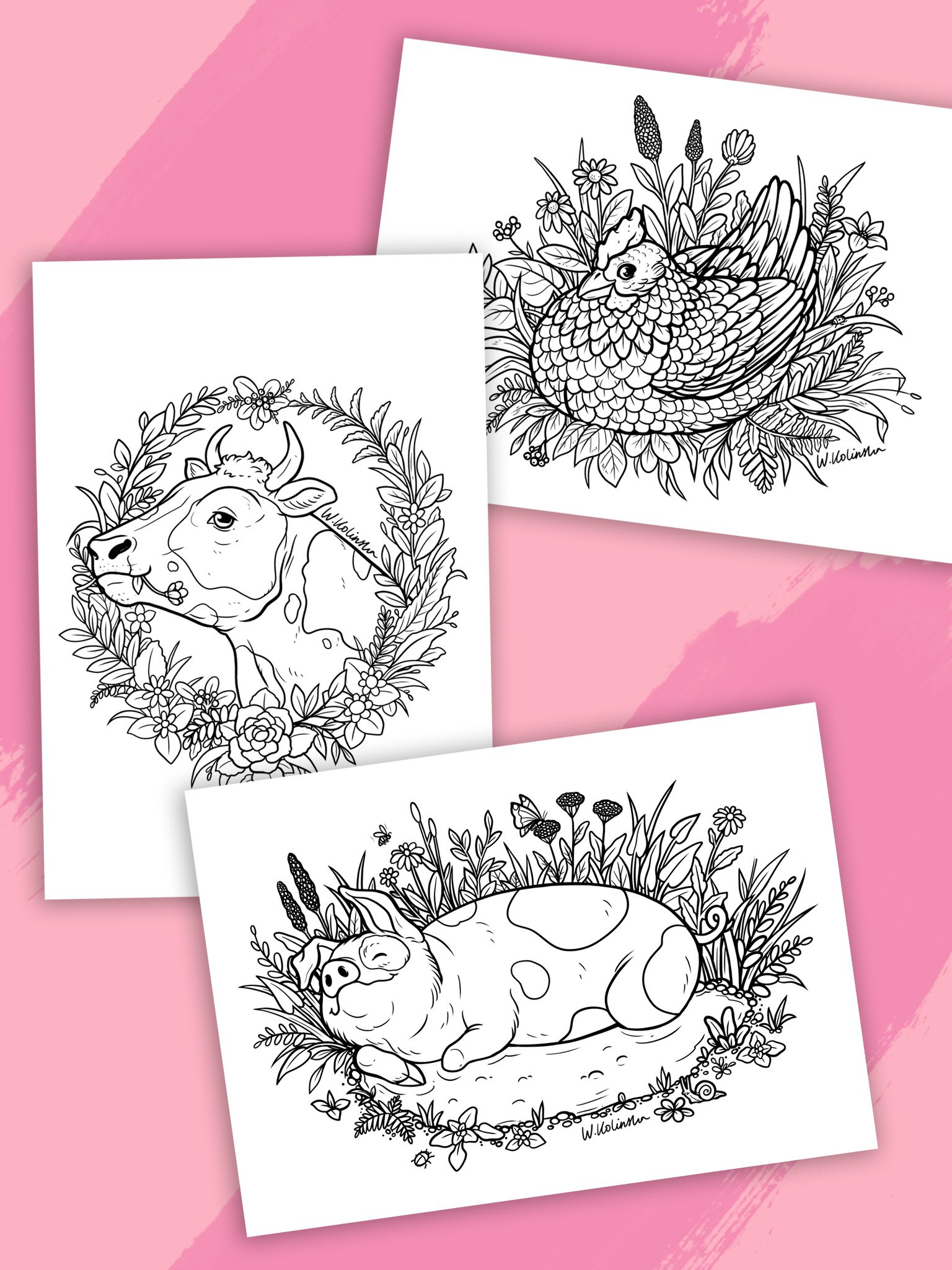 Happy animals - Vegan coloring set product image (3)