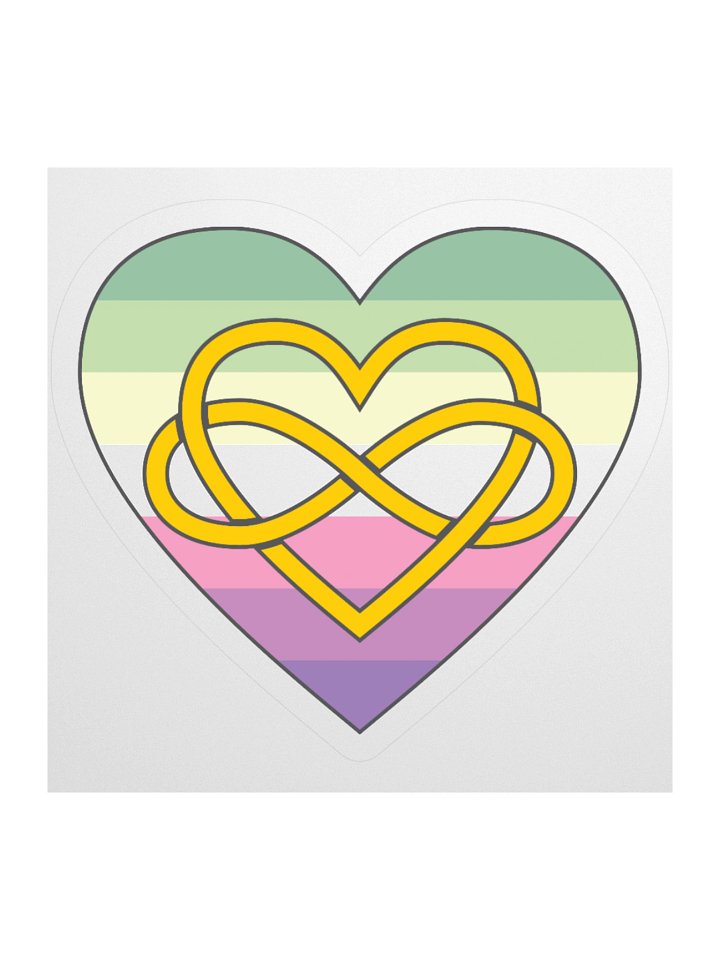 Genderfae Pride Flag Polyamory Infinity Heart Sticker product image (1)
