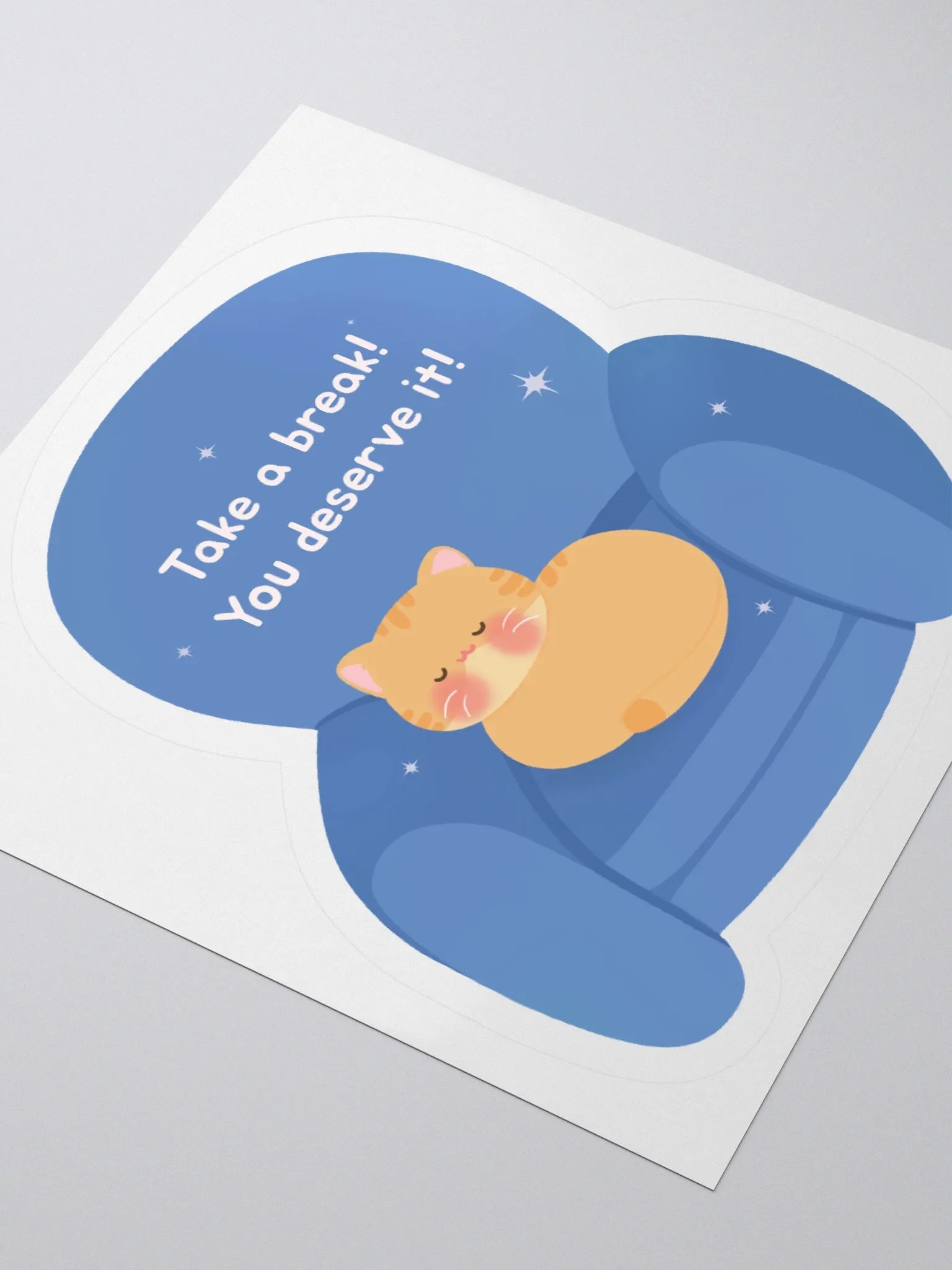 Take a break! Orange Cat Vinyl Sticker product image (3)
