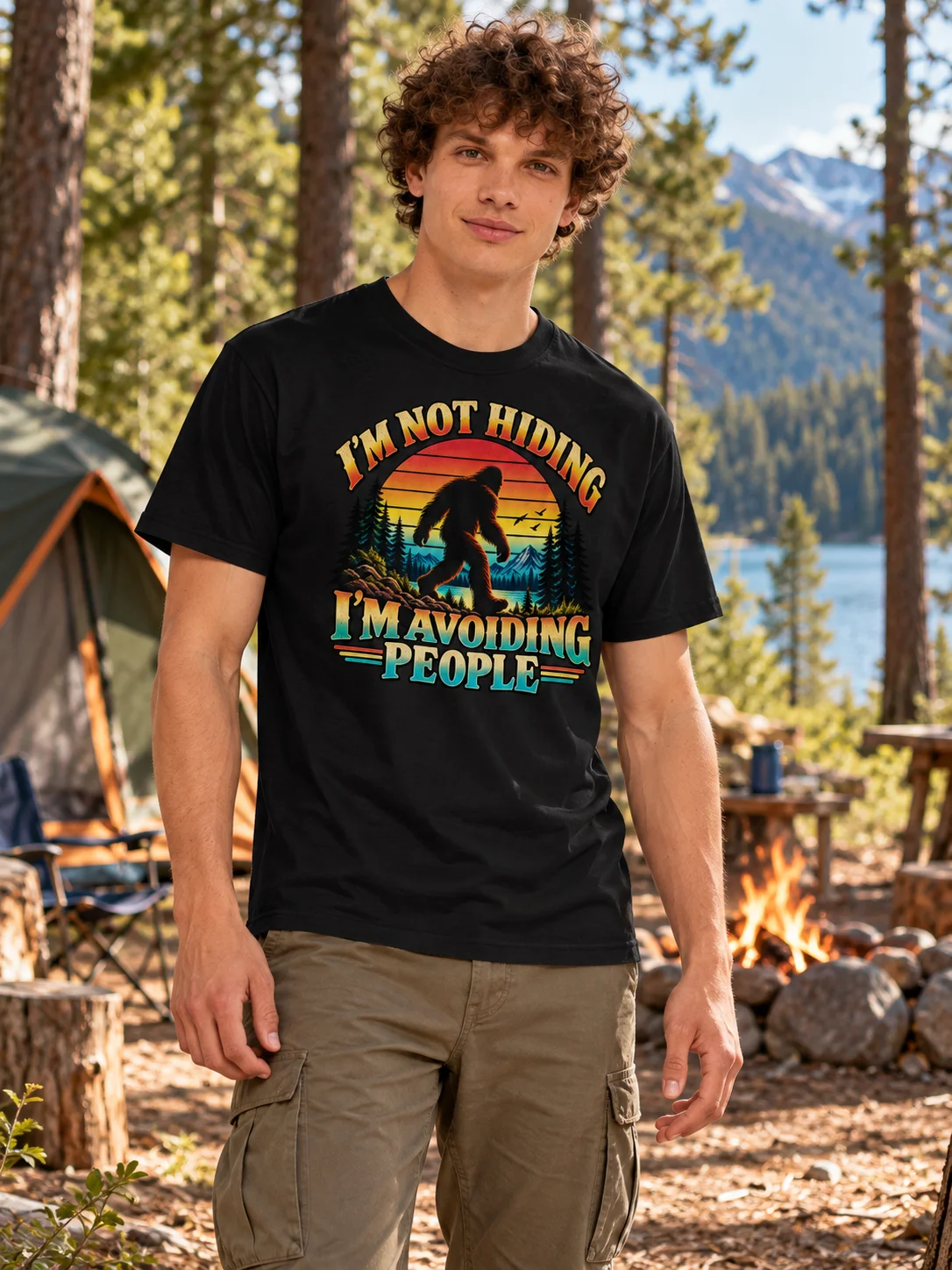 I'm Not Hiding – I'm Avoiding People | Comfort Colors Bigfoot T-Shirt product image (1)