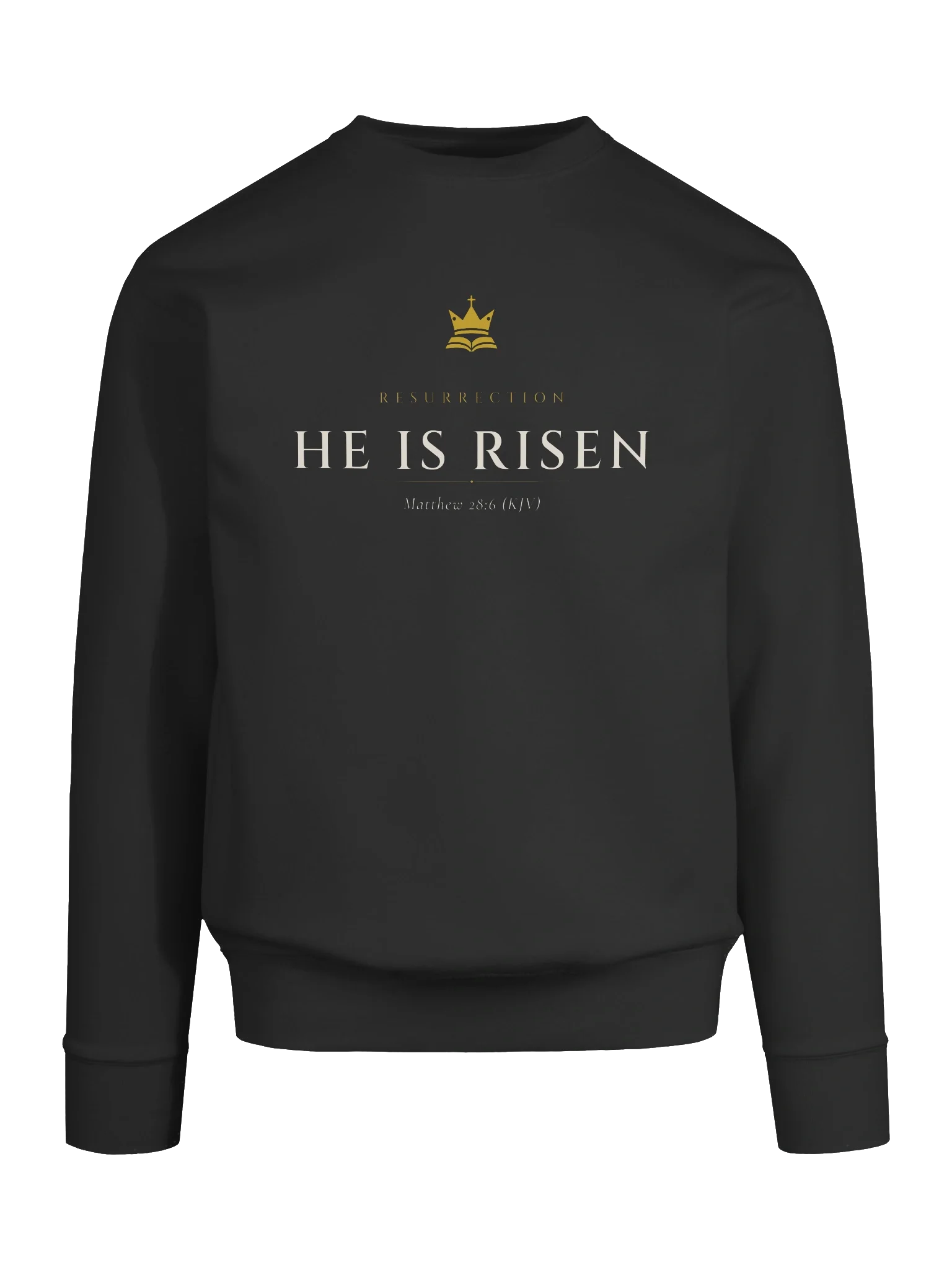 Resurrection Crewneck - Black, view 8 — Christ Is King crewneck