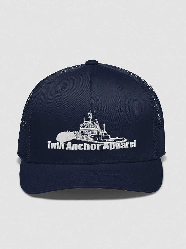 White Marco tug Retro Trucker Hat product image (1)