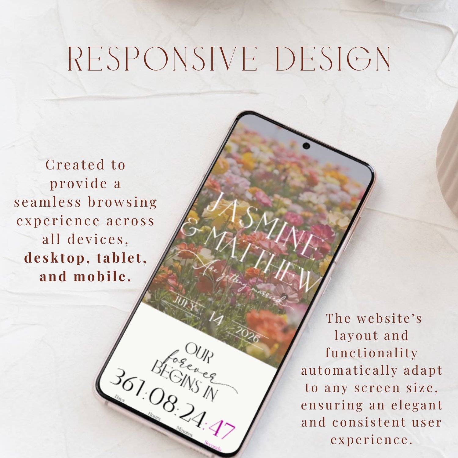 Wedding Website Template Canva | Editable RSVP Site | Floral Digital Invitation | Modern Wedding Website | Elegant Wedora Design product image (2)