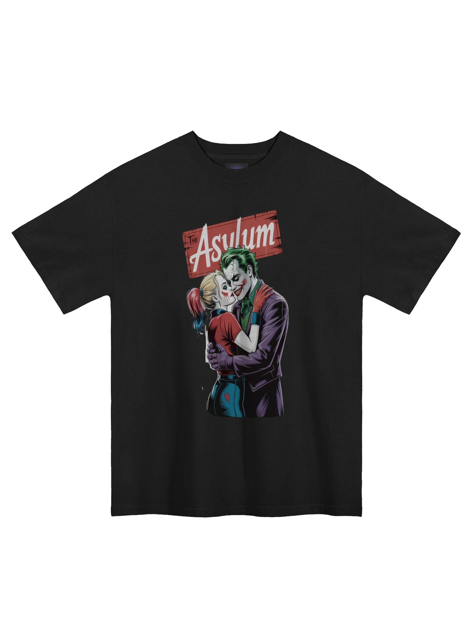 Joker & Harley Quinn 'The Asylum' Embrace Oversized Faded T-Shirt product image (3)