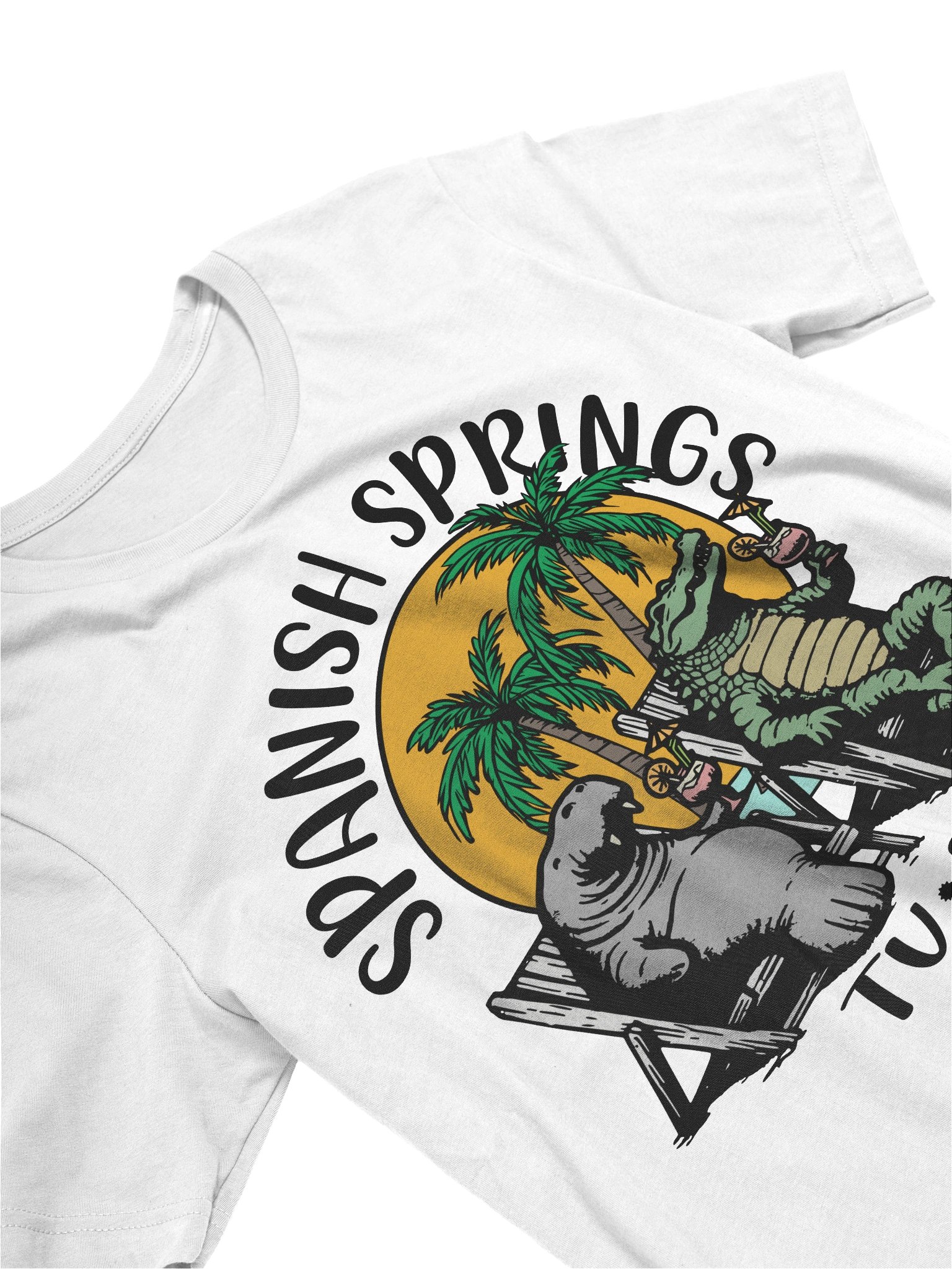Spanish Springs TV Florida USA Fun Manatee Alligator Design T-shirt product image (14)