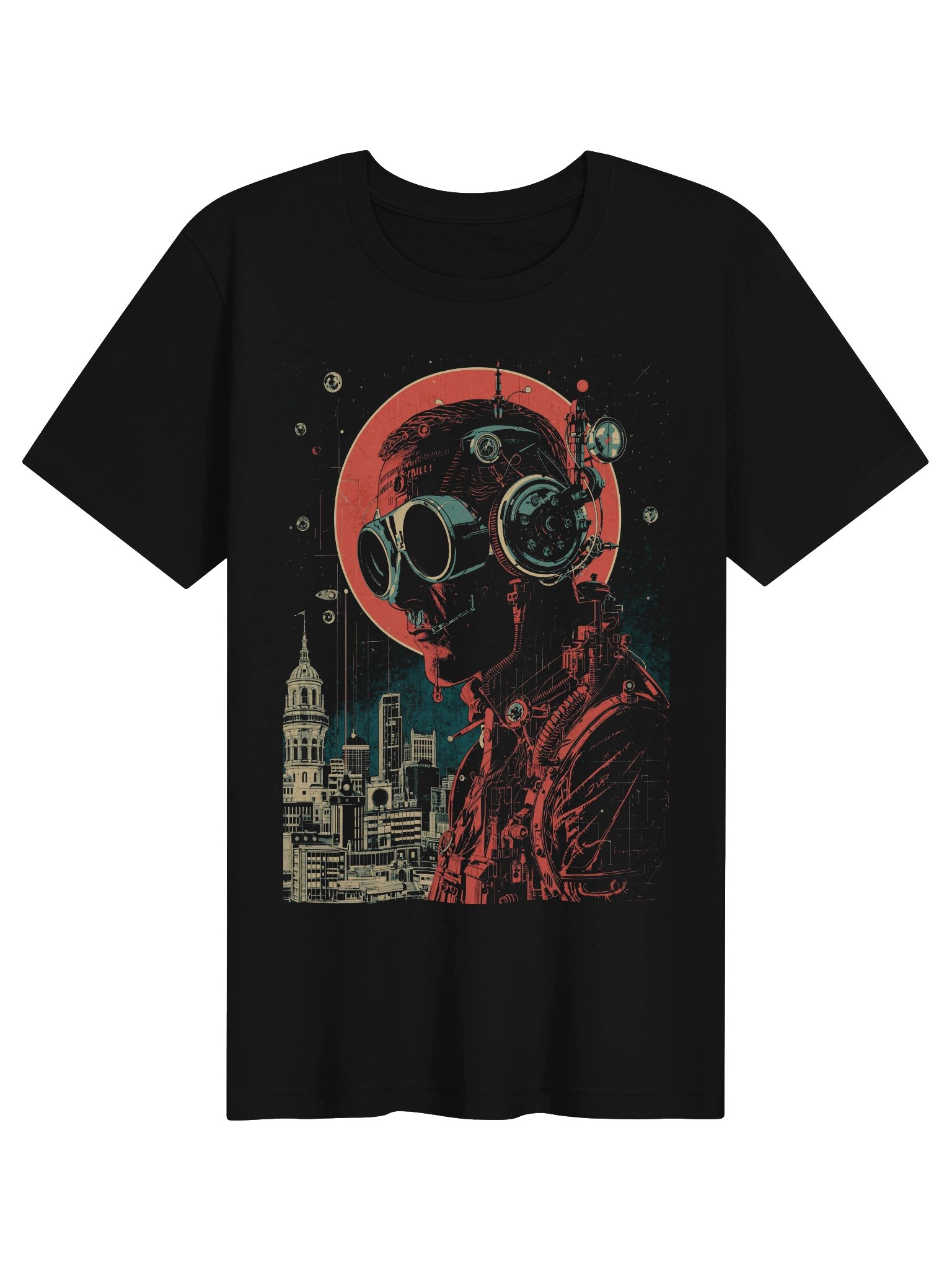 Retro-Futurist Cyborg City Lightweight T-Shirt product image (1)