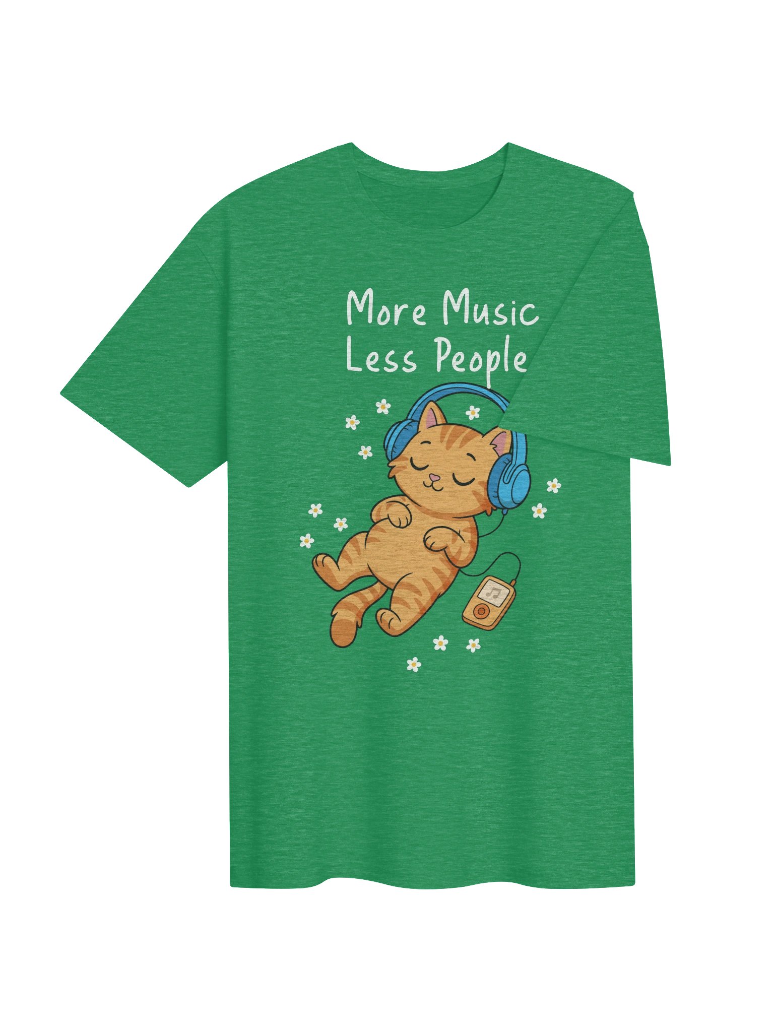 More Music Less People Orange Cat Shirt product image (5)