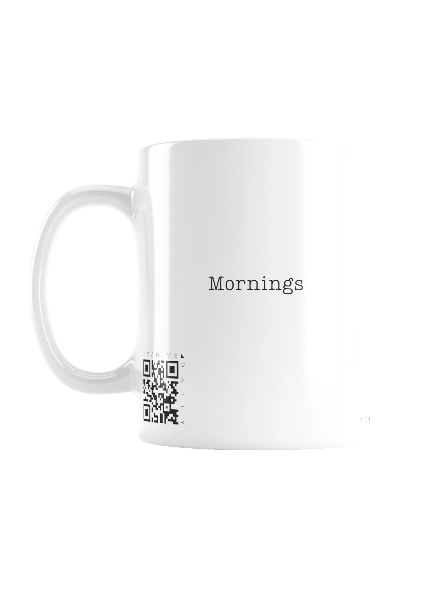 <i>Mornings</i> • QR Mug<br /> With 160 Daily Quotes<br /> <small>Quotes from beloved novel<br />Anne of Green Gables (1908)</small> product image (1)