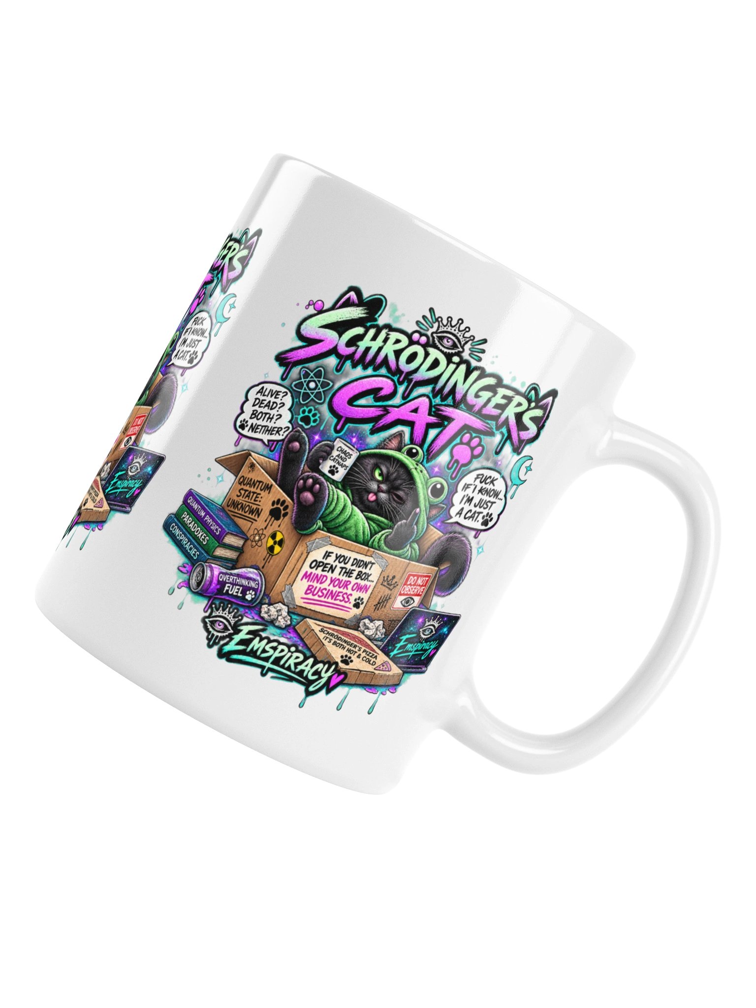 🐈‍⬛🐸☕ SCHRÖDINGER’S CAT FUCK KNOWS. I’M JUST A CAT. 😂💚 product image (6)