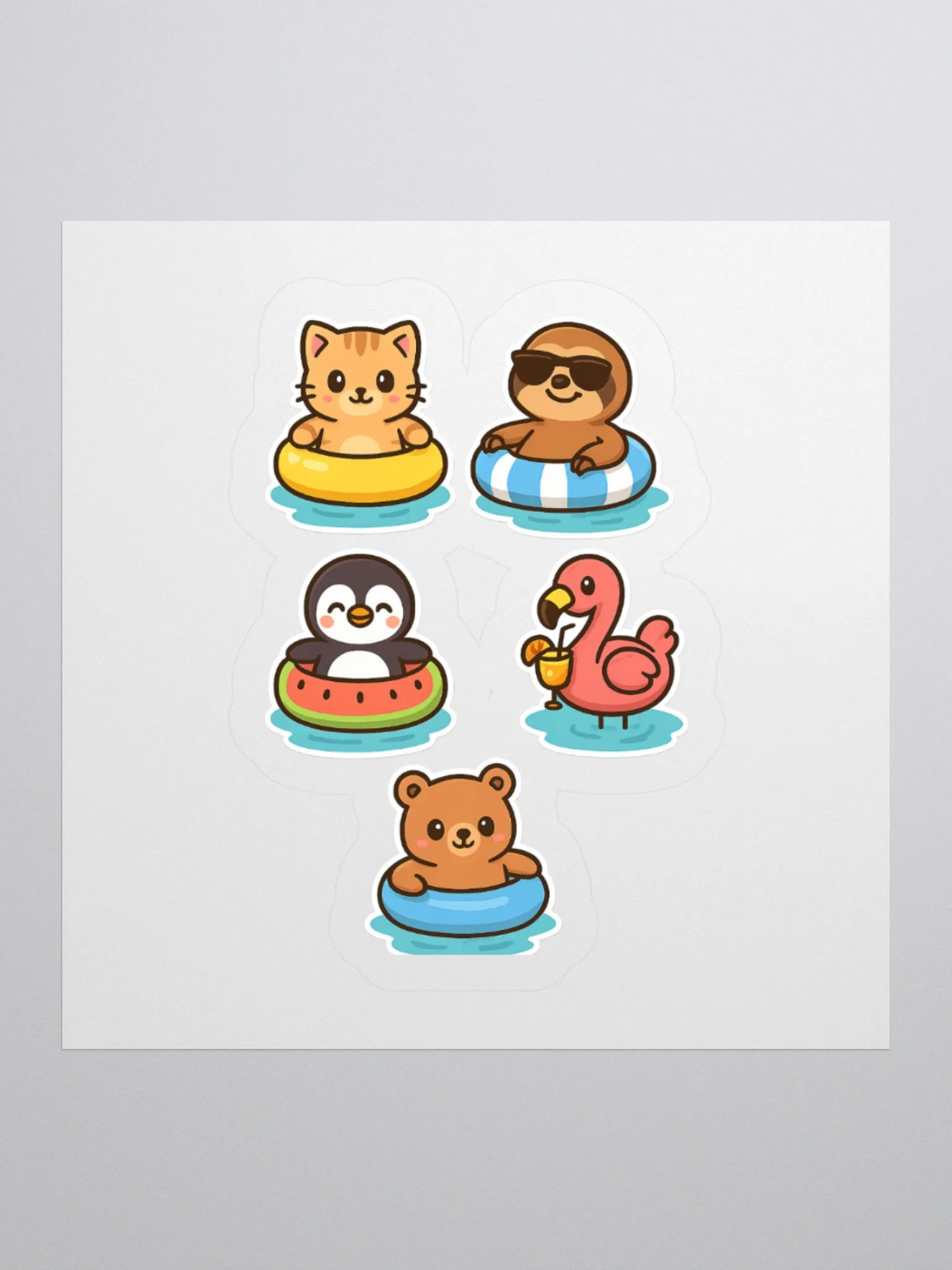 Animal Pool Party Sticker Set product image (1)