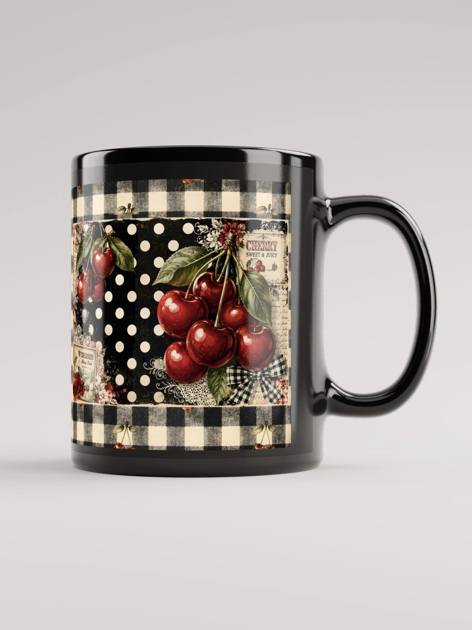 Chic Cherry - Vintage Cherry Check Mug product image (3)