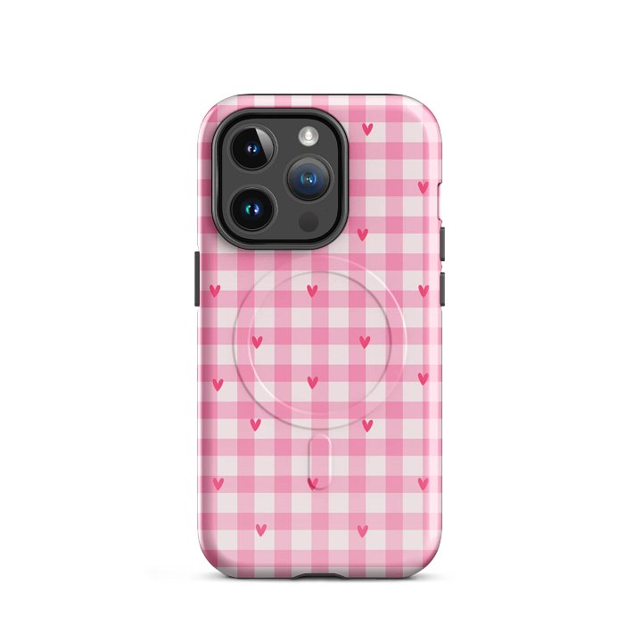 Be Mine Gingham Tough Magnetic MagSafe® iPhone® 14, iPhone 15, iPhone 16, iPhone 17, Pro, Pro Max, Plus Cases. product image (2)