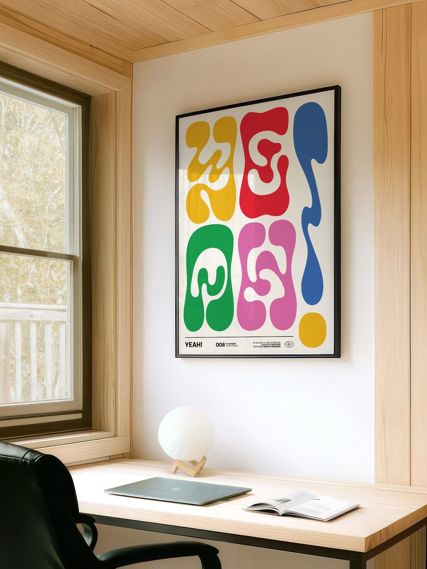 "YEAH!" Typography Framed Poster product image (5)