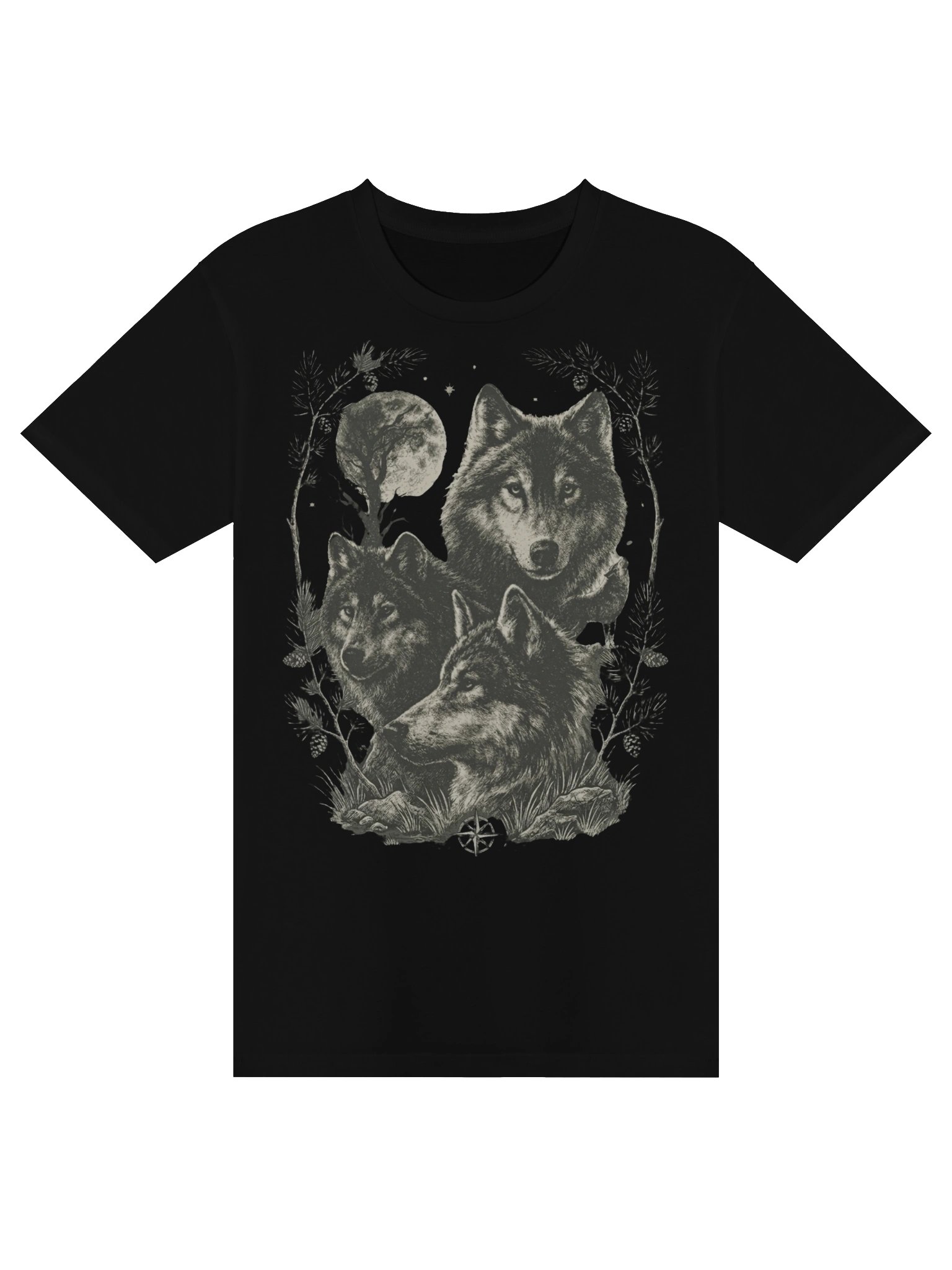 Moonlit Wolf Pack Vintage T-Shirt product image (1)