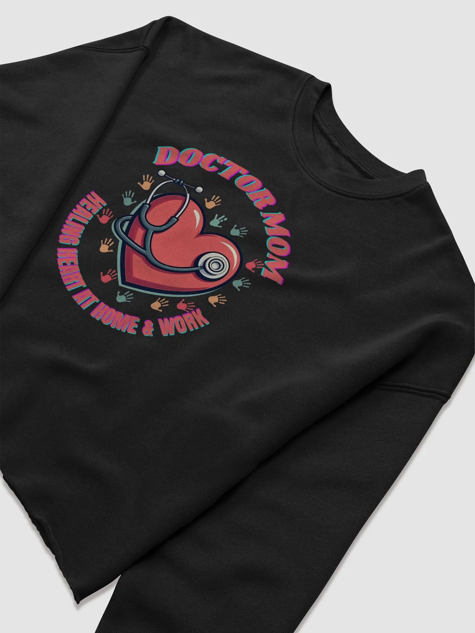 Doctor Mom Healing Heart Crop Sweatshirt product image (14)