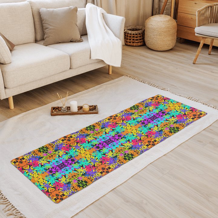 Geometric Coloured Leaves Yoga Mat product image (1)