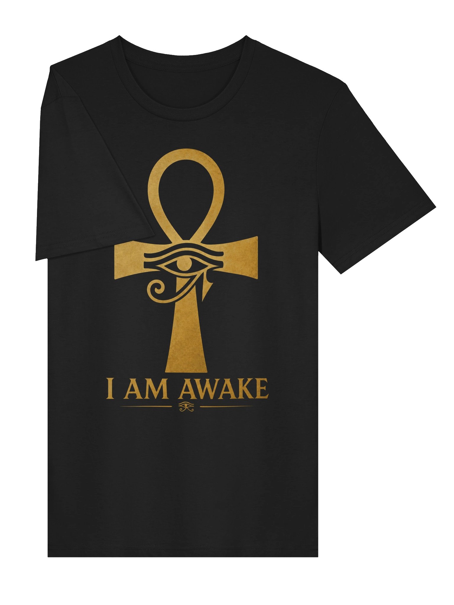 I AM AWAKE Ankh & Eye of Horus T-Shirt – Egyptian Spiritual Symbol Tee product image (3)