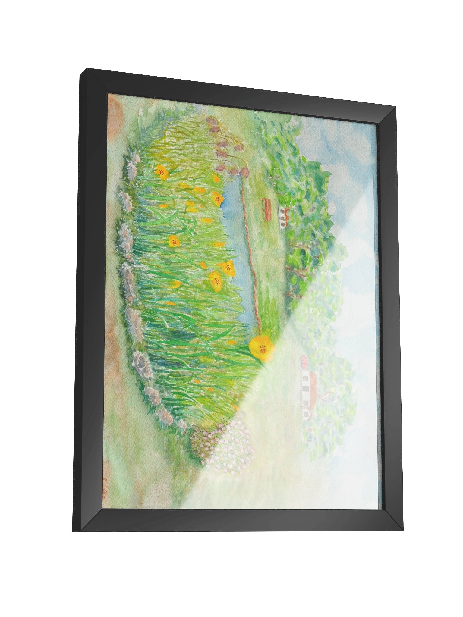 Two Farm Houses Behind Round Pond product image (3)