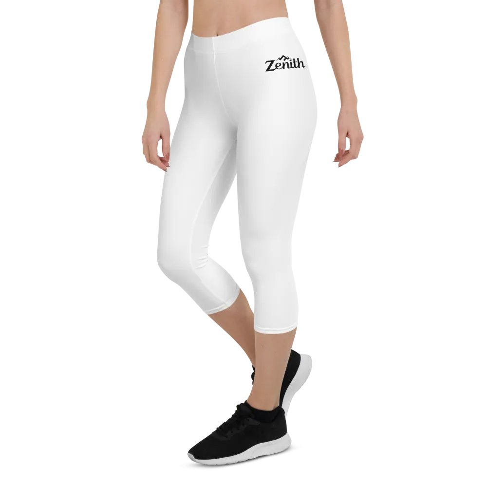 Zenith Women's White Capri Leggings with Mountain Logo product image (6)