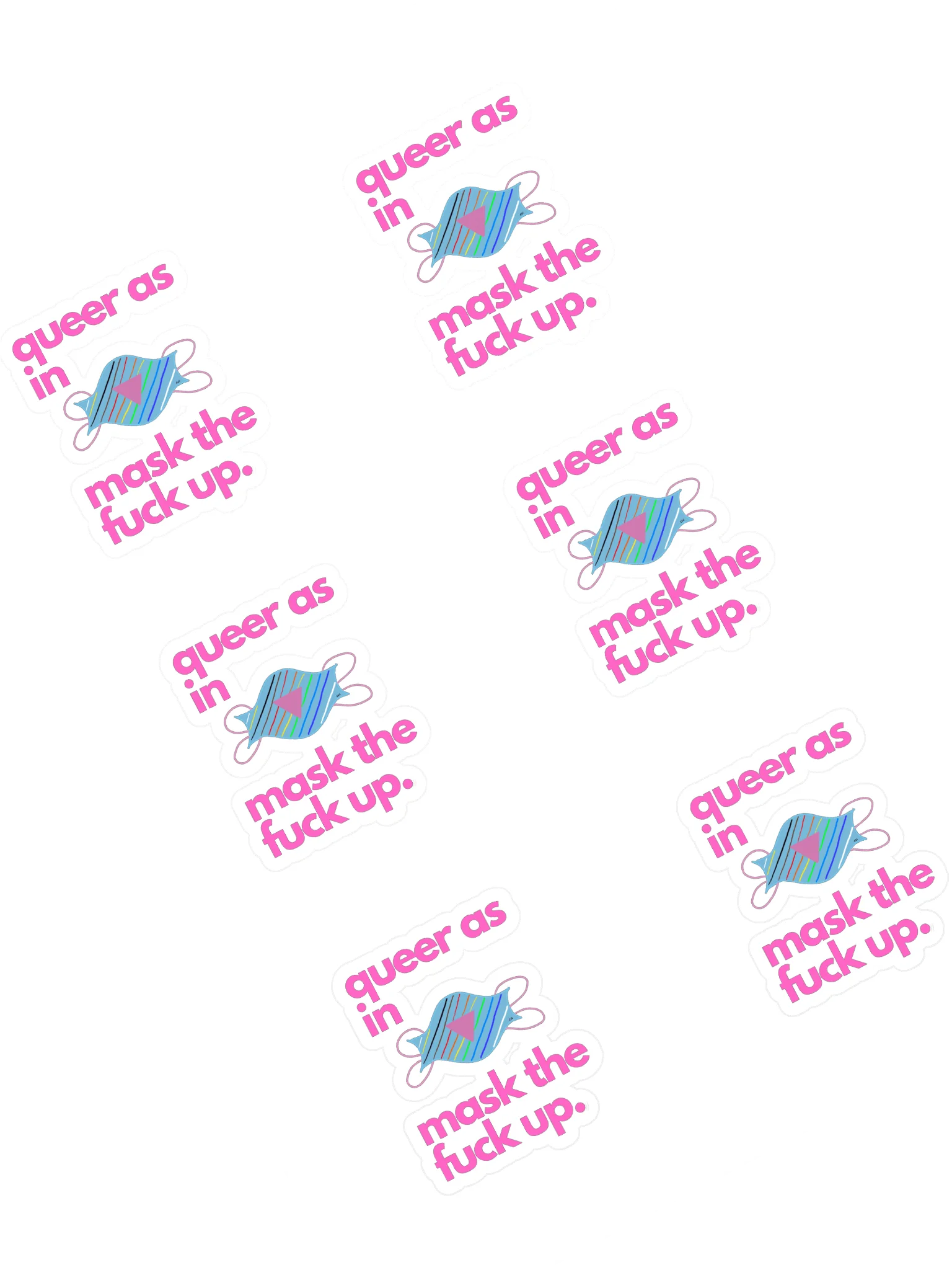 Queer As In Mask TF up sticker pack product image (1)