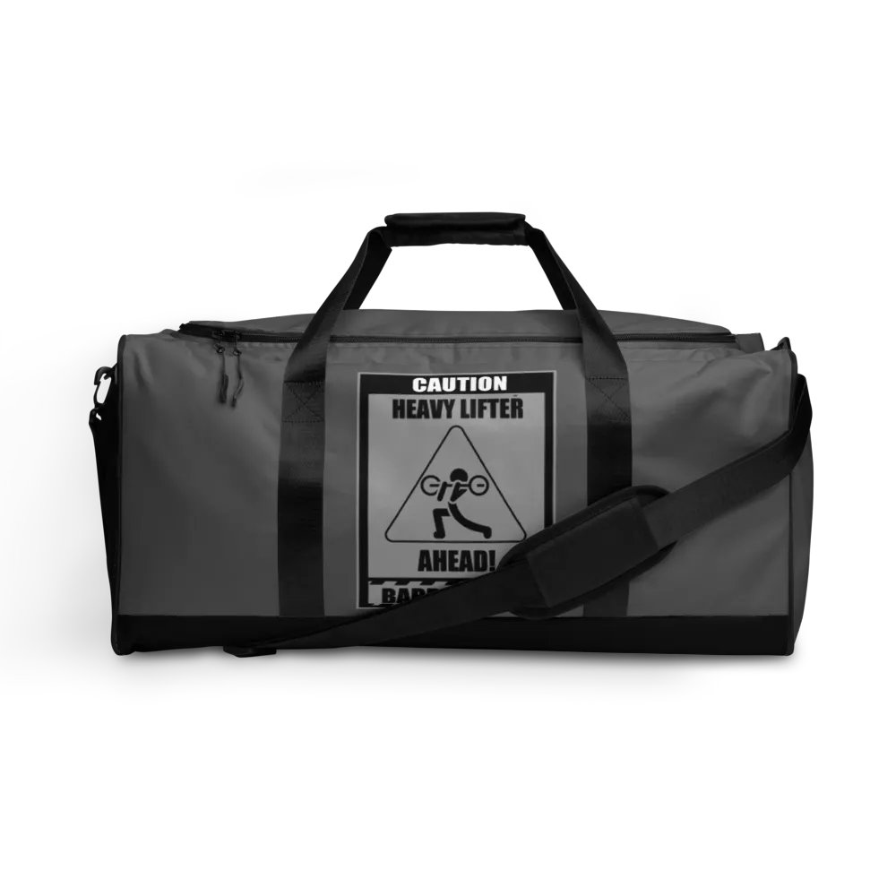 Caution Heavy Lifter Ahead-Barbell Zone Duffle Bag (Gray) product image (1)