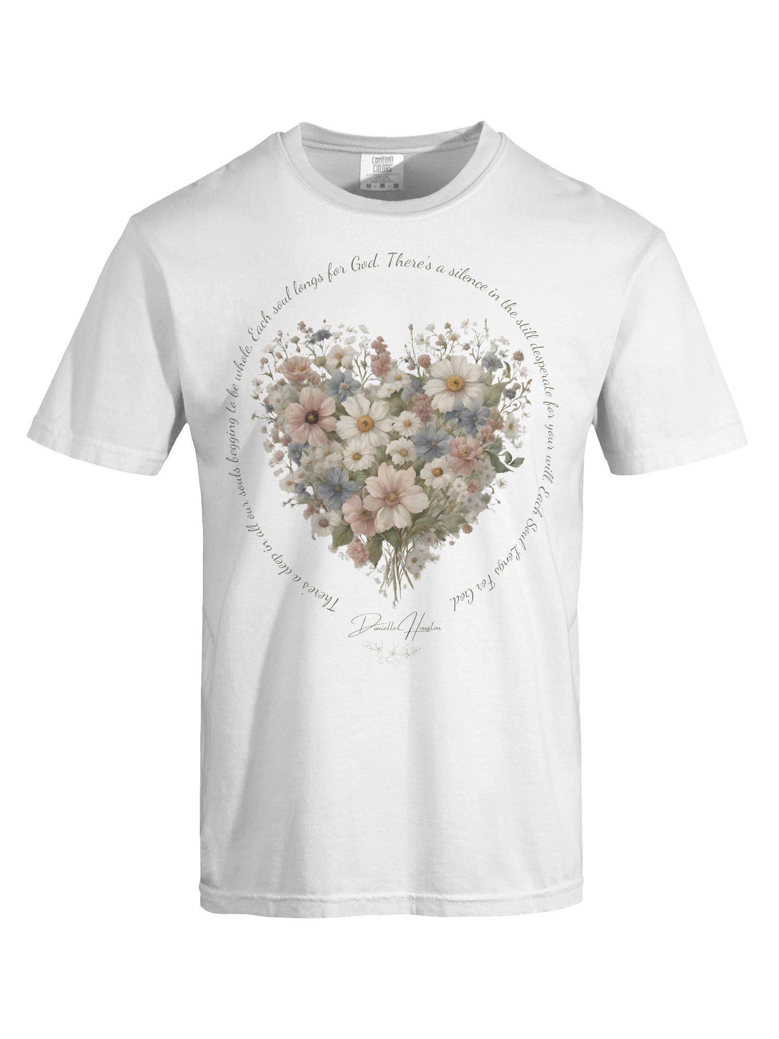 "Each Soul Longs For God" Floral Heart Tee | White product image (7)