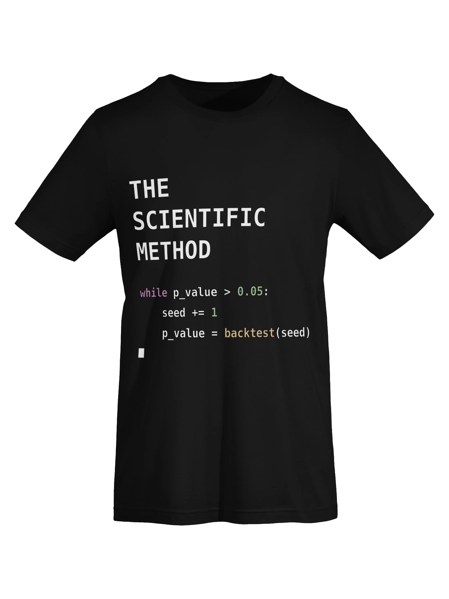 The Scientific Method — p-Hacking Python T-Shirt (Soft Fitted) product image (21)