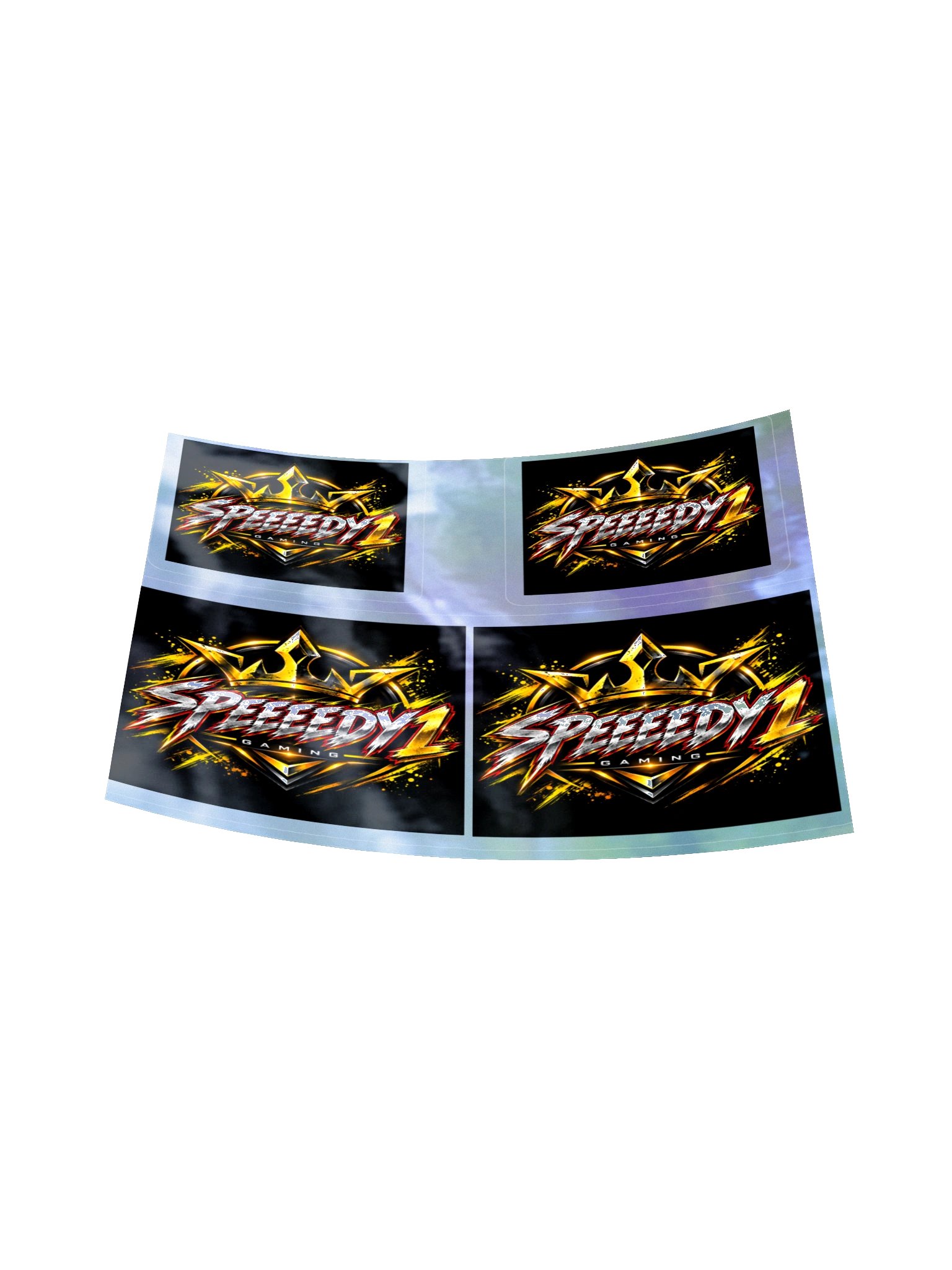 Speedy Gaming Crown Logo Holographic Sticker Sheet product image (16)