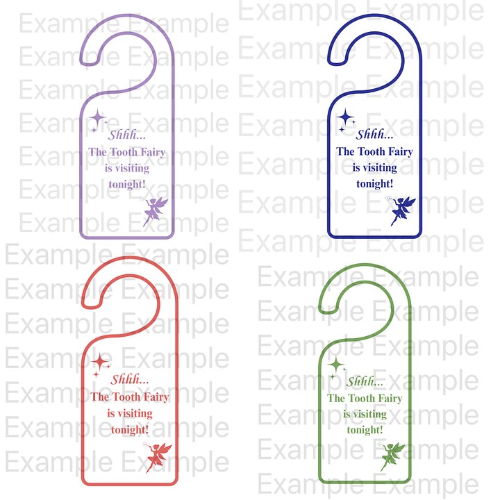 Tooth Fairy Door Hanger Printables (4 Colors) product image (1)