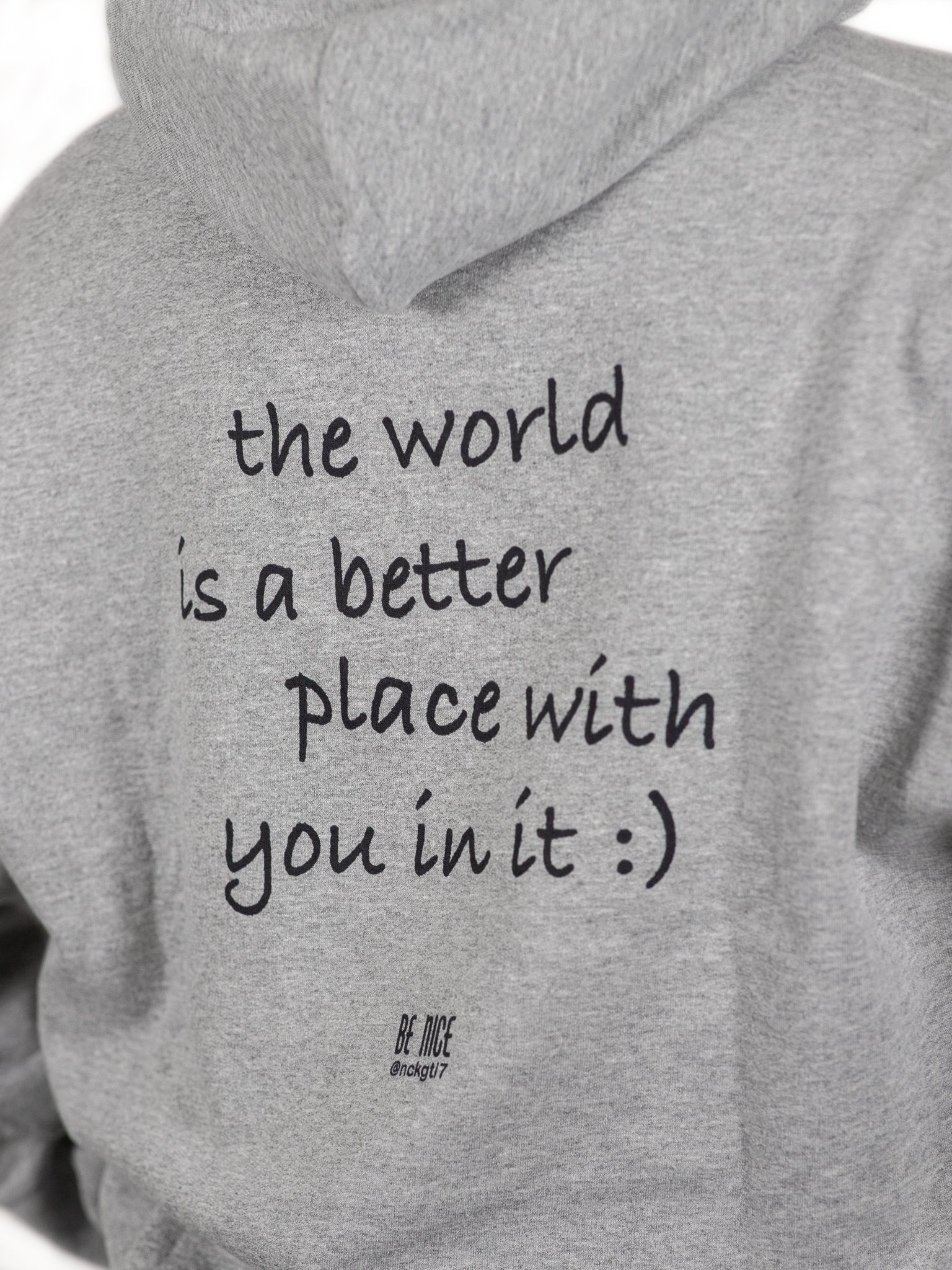 BE NICE Embroidered Message Hoodie (Black Text) product image (5)