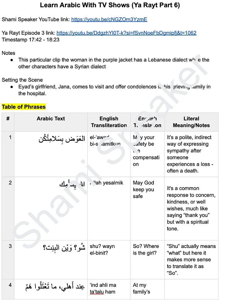 Learn Levantine Arabic With TV Shows (Ya Rayt Part 6) product image (2)