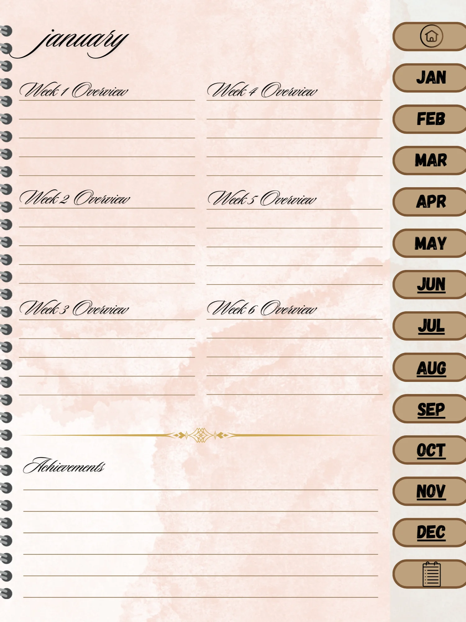 Simple Undated Weekly Planner - Gold product image (3)