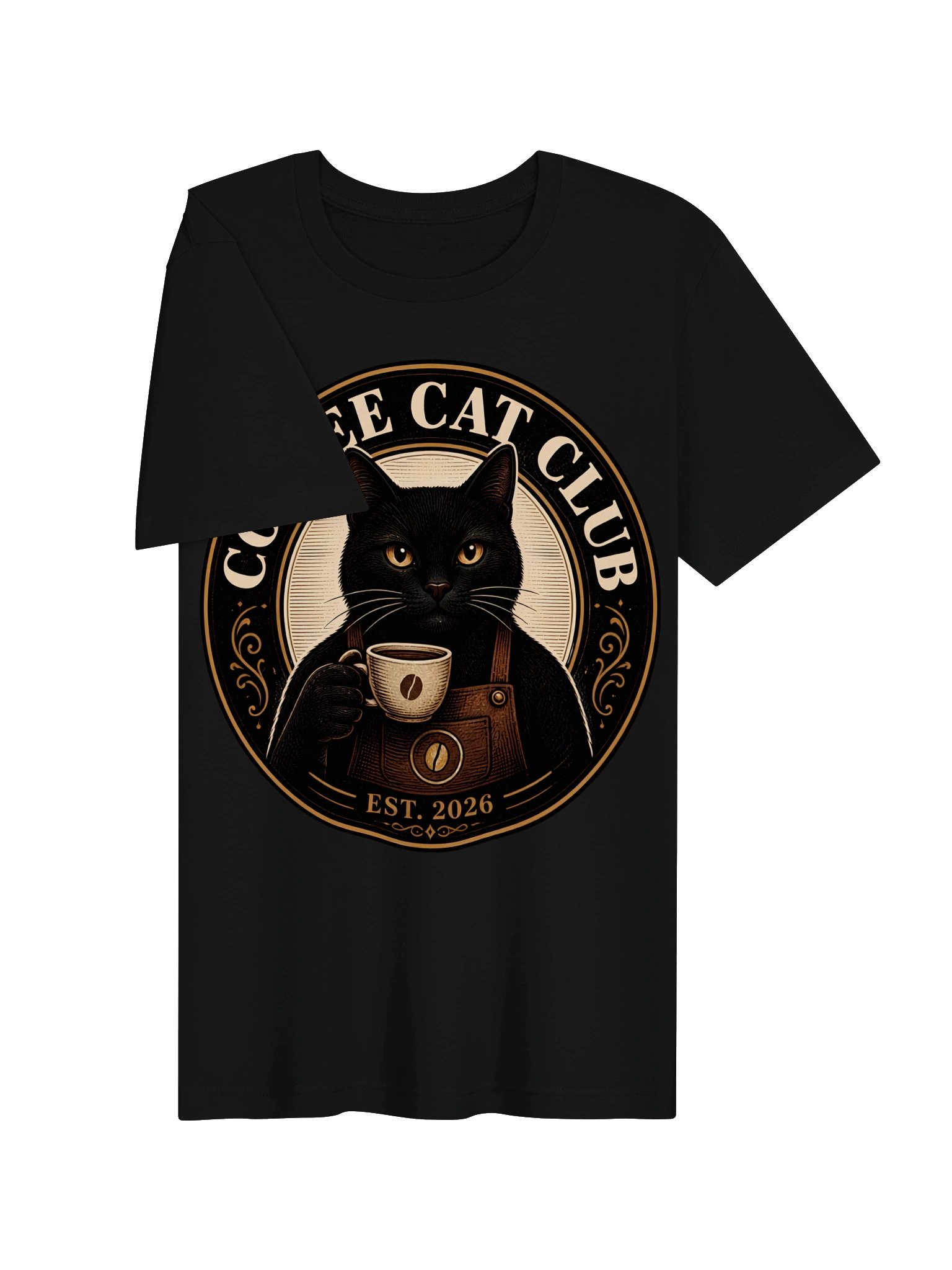 Coffee Cat Club Vintage Black Cat Coffee Logo T-Shirt product image (20)