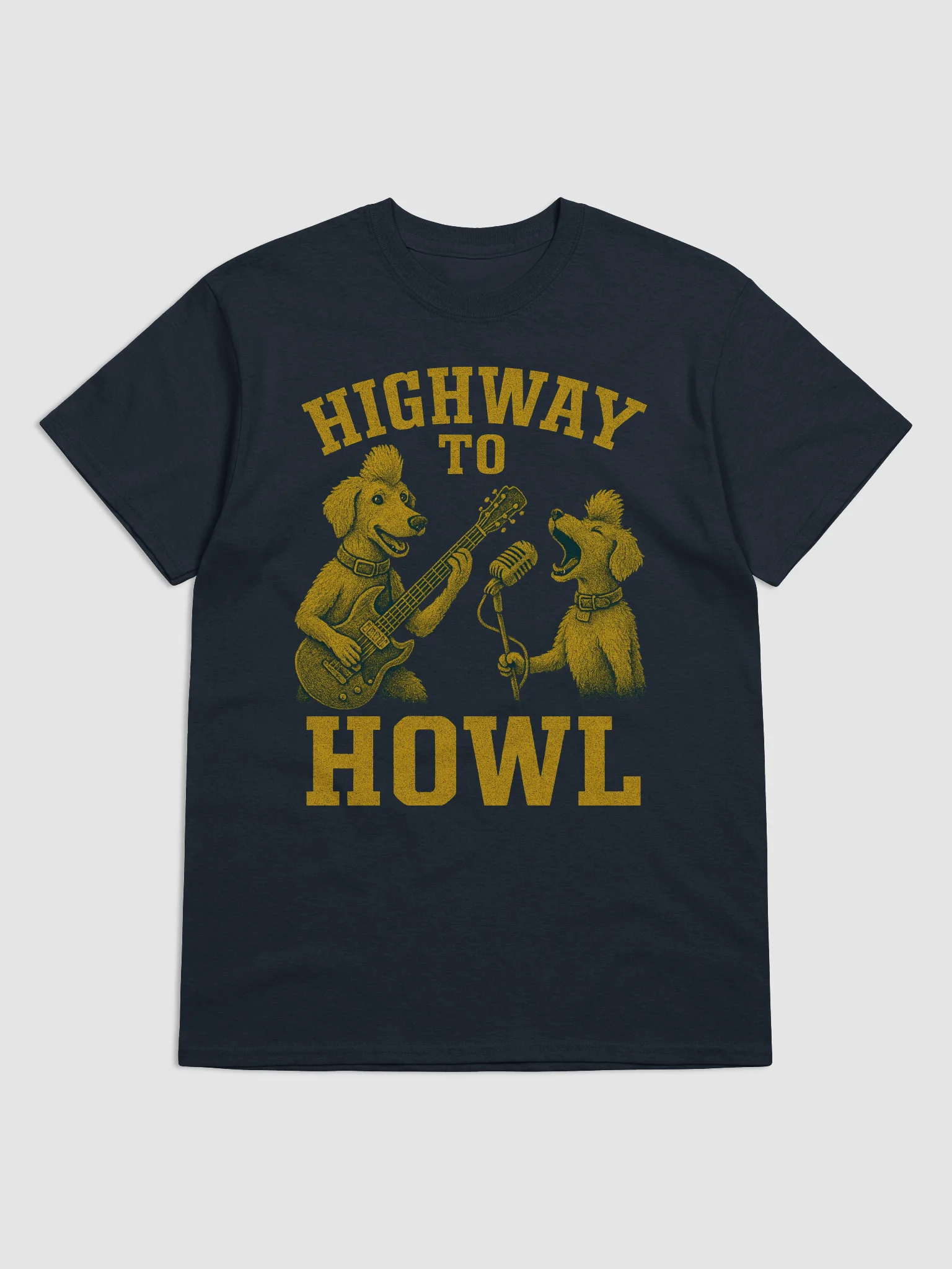 Highway to Howl Band T-Shirt - Cute Dogs Playing Guitar product image (5)