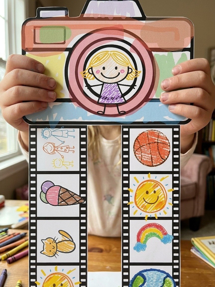 All About Me Polaroid Camera Craft Back to School Activities Printable Snapshot product image (1)