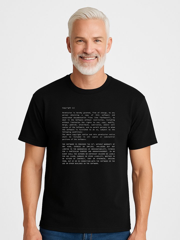 MIT license t-shirt product image (1)