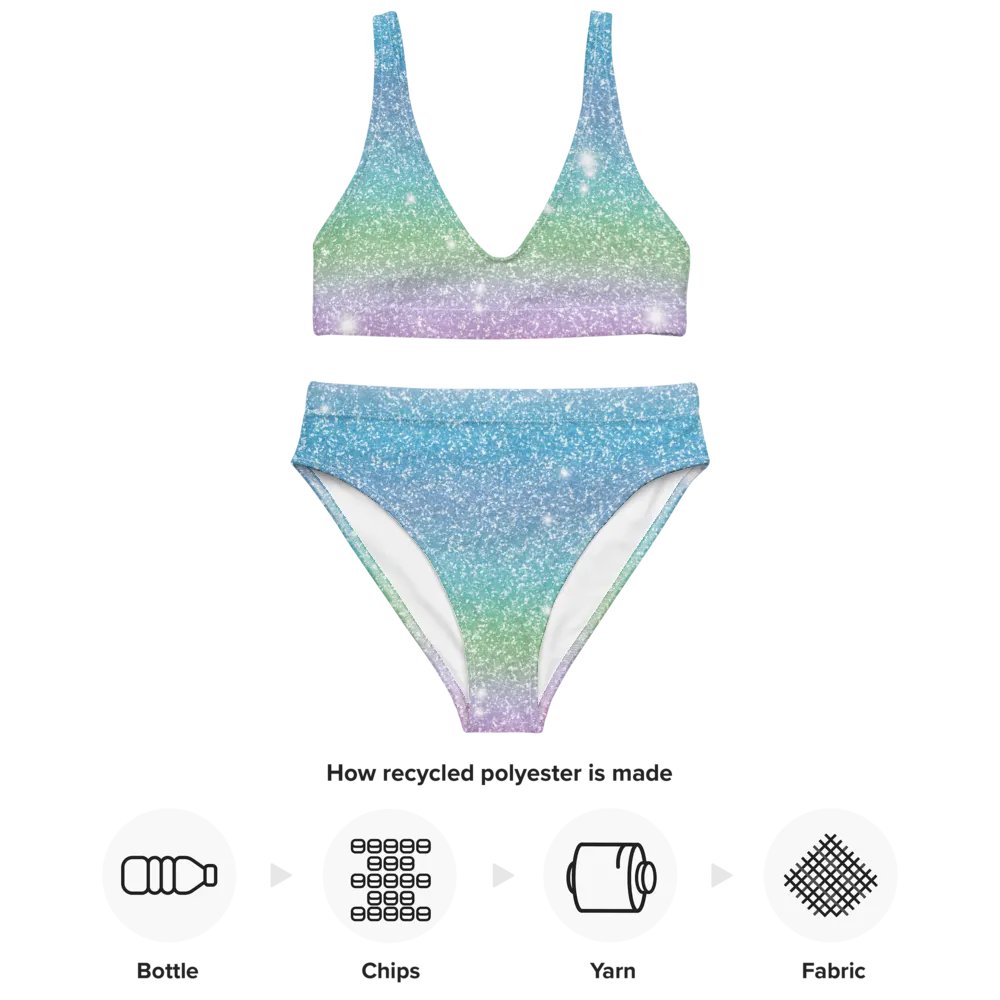 Glitter Unicorn Texture Design High Waisted Bikini (7) product image (4)
