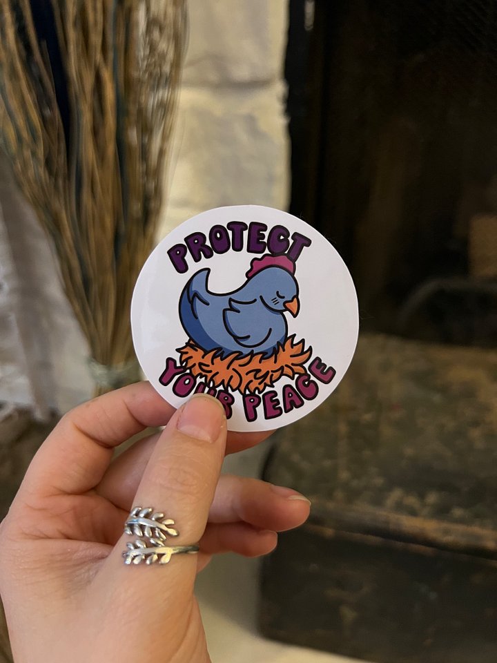 Protect Your Peace Blue 'Dew Chicken Vinyl Sticker product image (1)