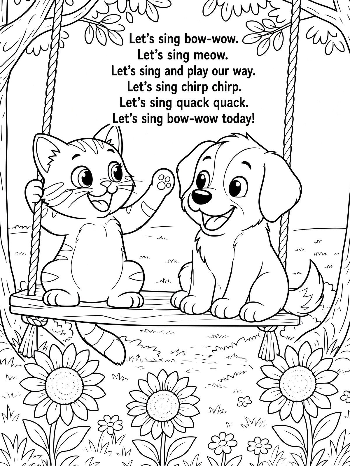 Sing A Rhyme Time 30 Page Farm Animal Cartoon Nursery Rhyme Coloring Page Bundle with Song Lyrics Printed on Each Page | Variety Pack for All Ages | Instant Digital Download | Printable PDF Format product image (11)