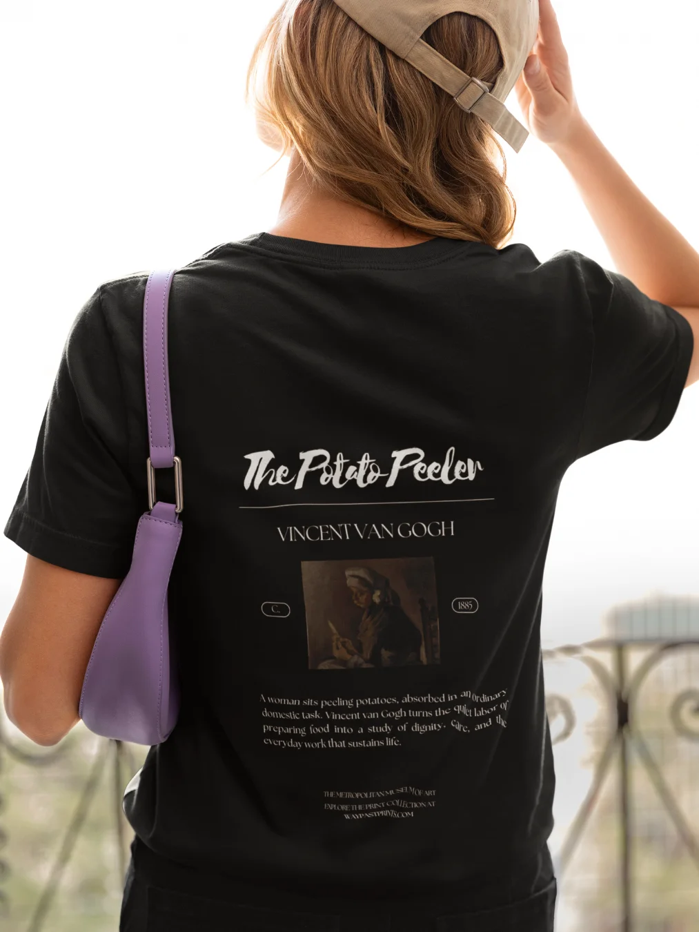 The Potato Peeler (reverse: Self-Portrait with a Straw Hat) [Vincent van Gogh] T-Shirt product image (2)
